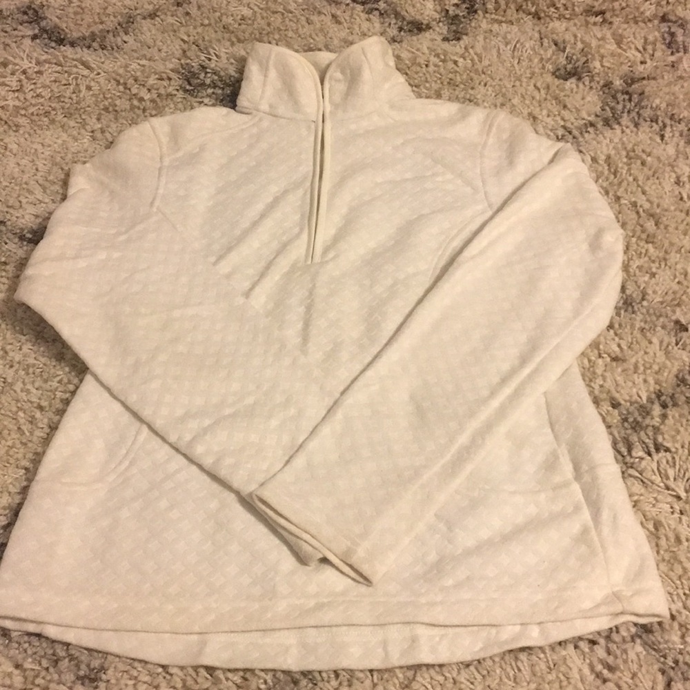 White quarter zip